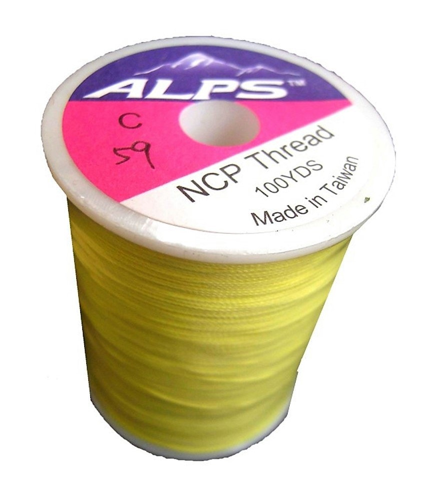 Alps 100yds of Yellow Rod Wrapping Thread - Size A (0.15mm) Rod Binding Cotton