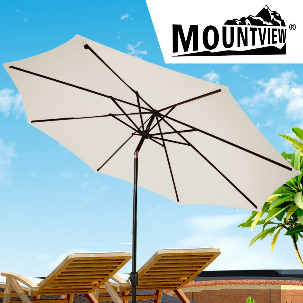 Traderight Group Mountview Outdoor Patio Aluminum Tiltable Solar Umbrella Beach Sun Shade Shelter
