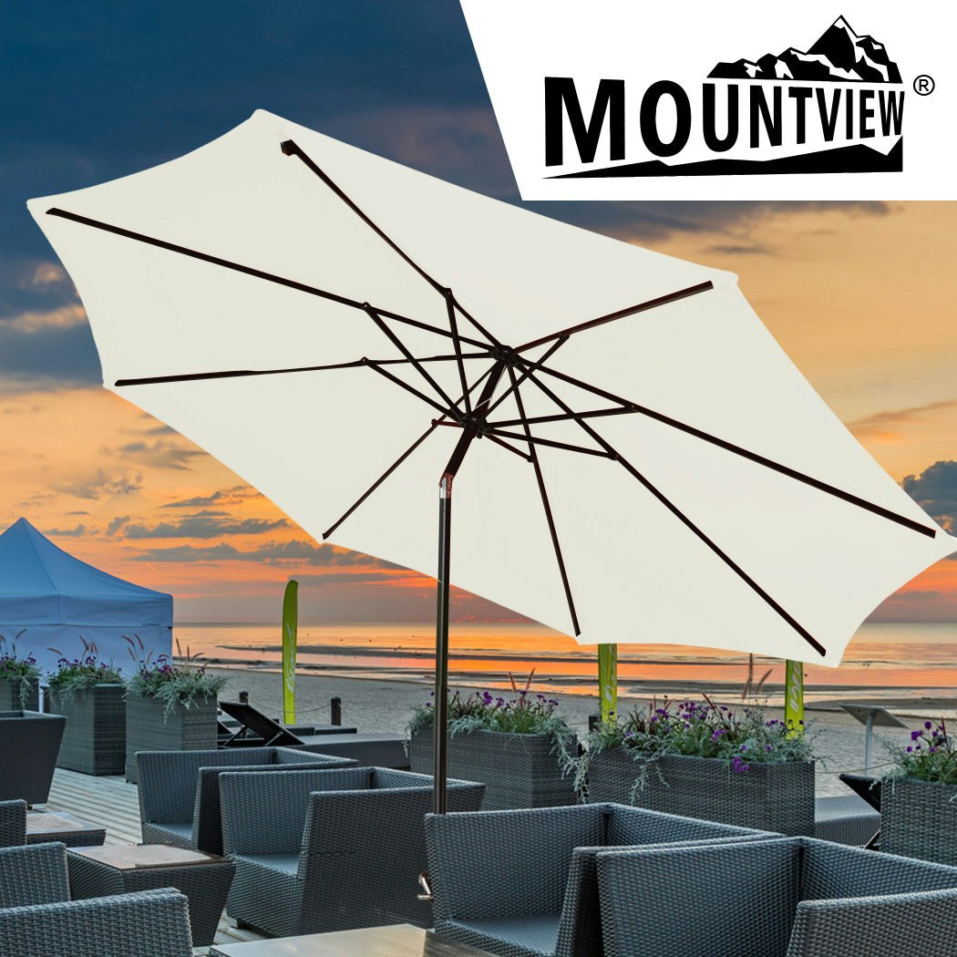 Traderight Group Mountview Outdoor Patio Aluminum Tiltable Solar Umbrella Beach Sun Shade Shelter