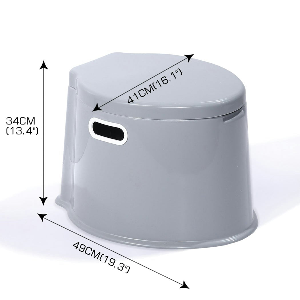 Traderight Group 6L Camping Toilet Outdoor Portable Potty Caravan Travel Boating Bucket Brush