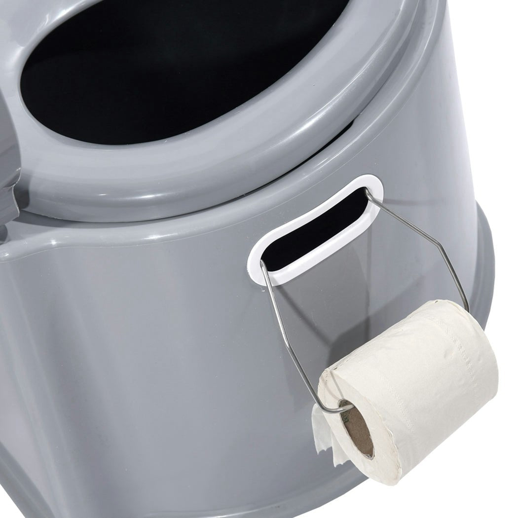 Traderight Group 6L Camping Toilet Outdoor Portable Potty Caravan Travel Boating Bucket Brush