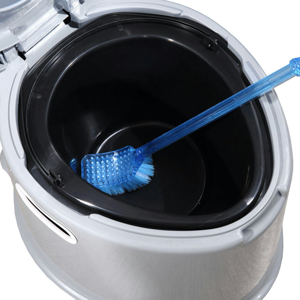 Traderight Group 6L Camping Toilet Outdoor Portable Potty Caravan Travel Boating Bucket Brush