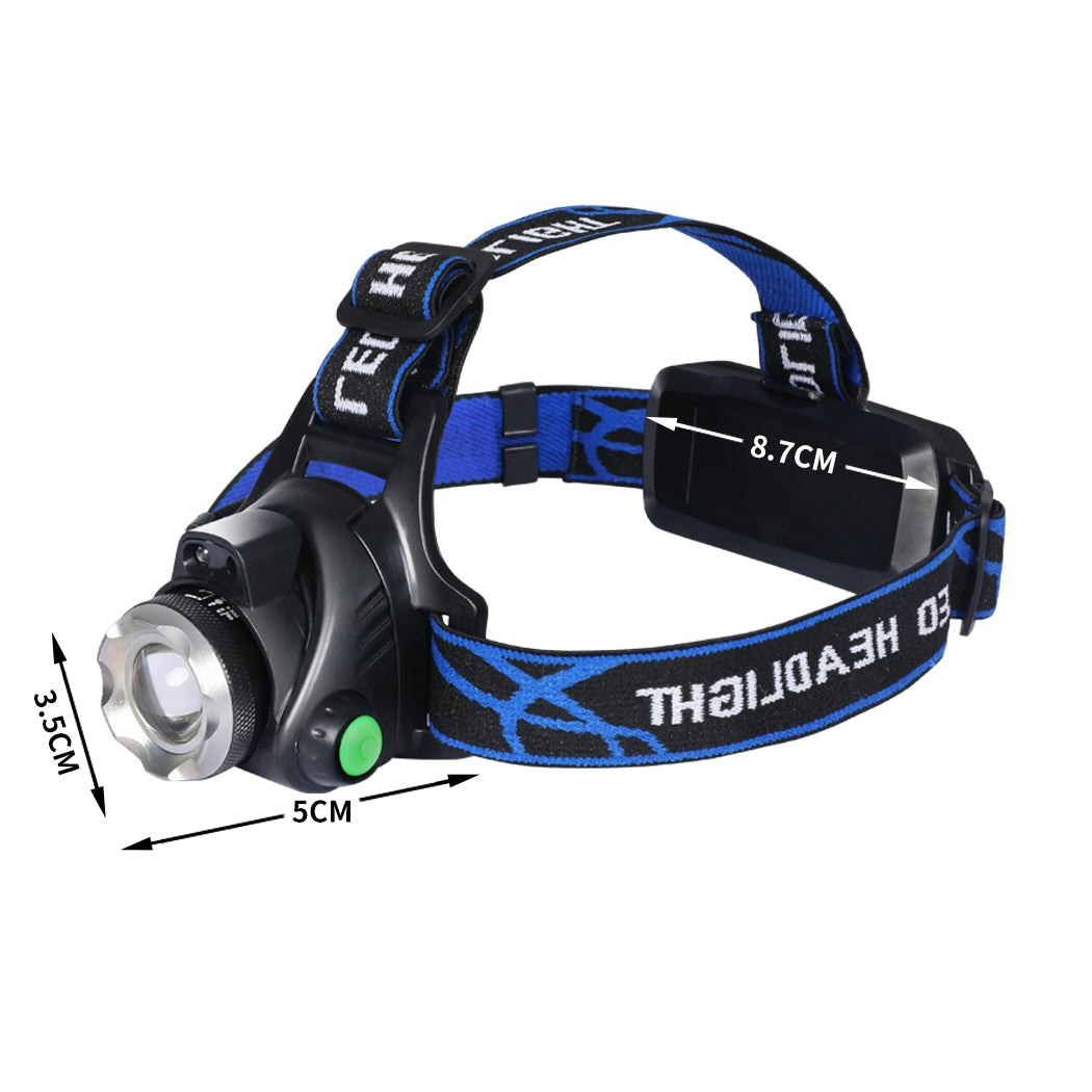 Traderight Group LED Outdoor Headlamp Camping Headlight Flashlight Head Torch Light Rechargeable