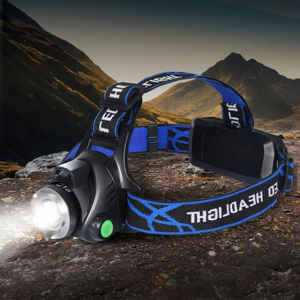 Traderight Group LED Outdoor Headlamp Camping Headlight Flashlight Head Torch Light Rechargeable