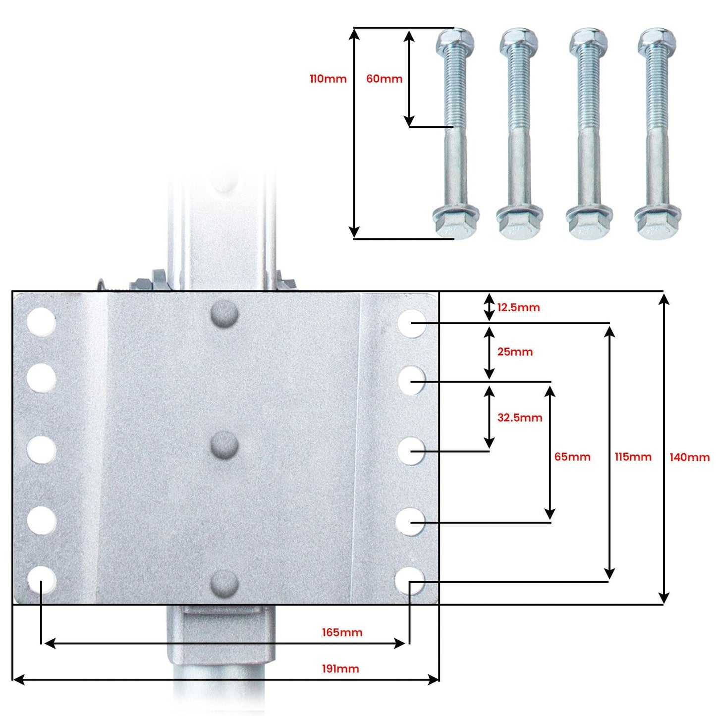 Gen3 Mini Mover 12V 550W Electric Motorised Jockey Wheel