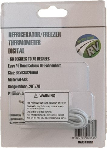 On The Road RV Digital Fridge Thermometer