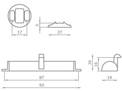 Baldacci V510 Capri Hidden Metal Pullopen Handle With Round Striker
