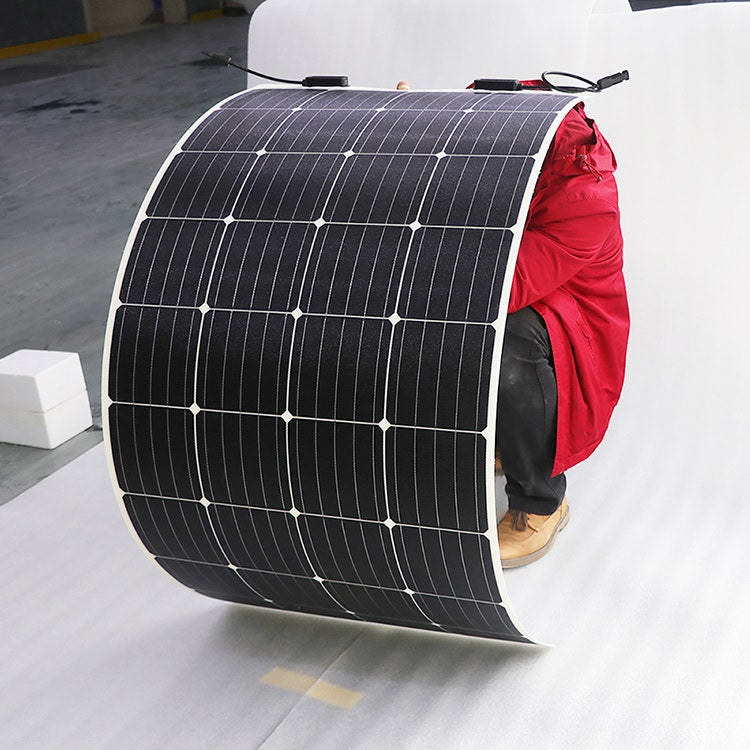 Sunman eArc 100W Flexible Solar Panel - High Efficiency Cut Cells | Junction Box Underneath