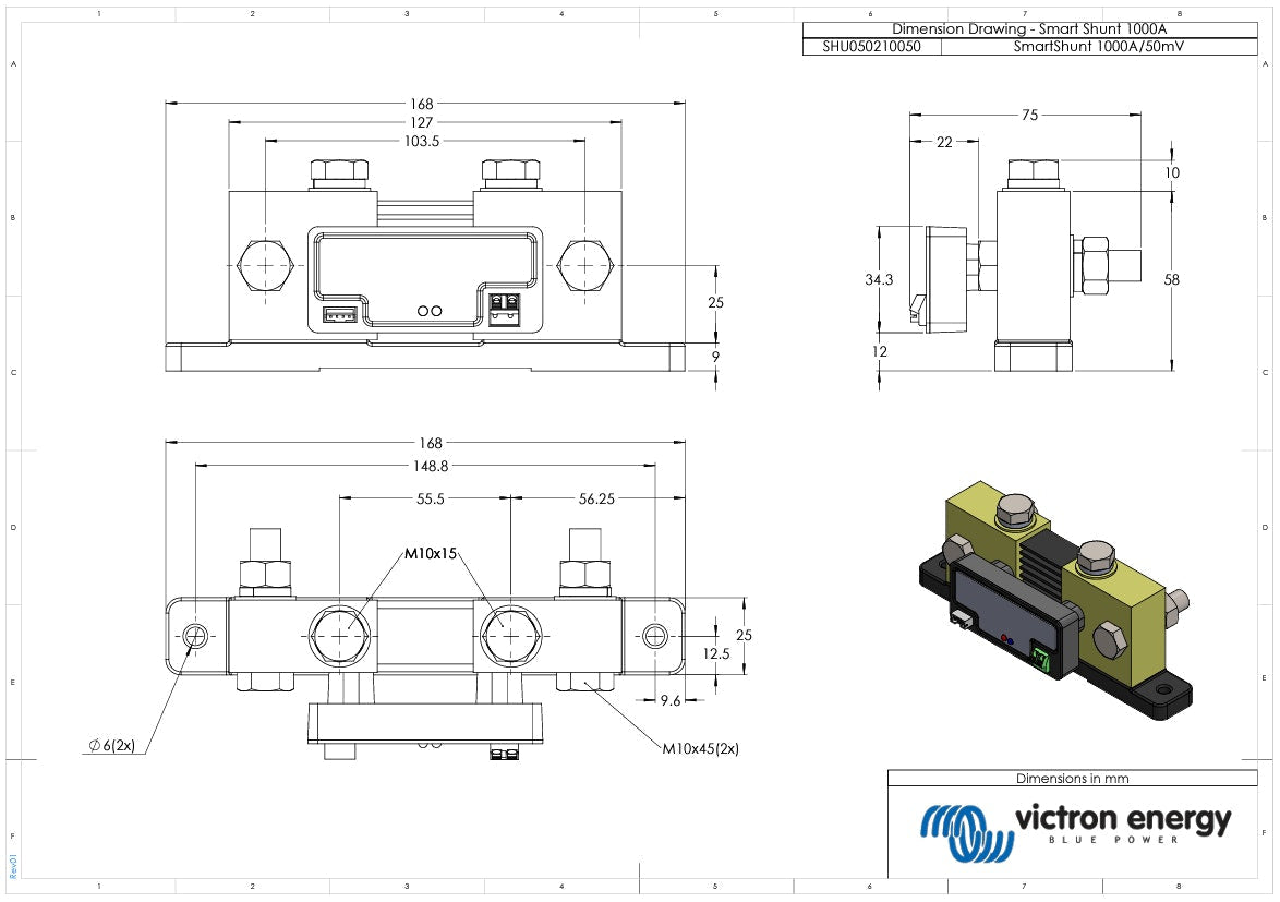 Victron 1000A Smart Shunt (SmartShunt) Bluetooth Battery Monitor