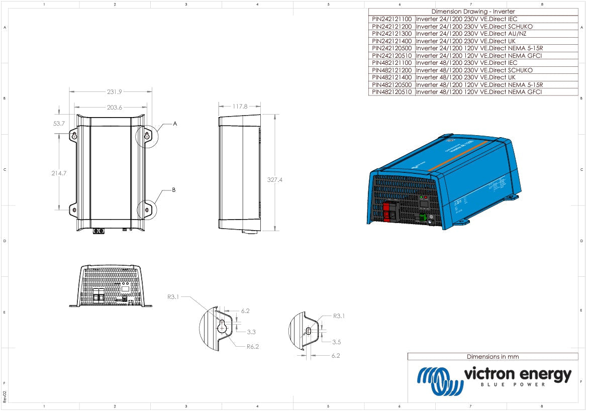 Victron 24V 1200VA Phoenix Inverter 24/1200 VE.Direct AU/NZ