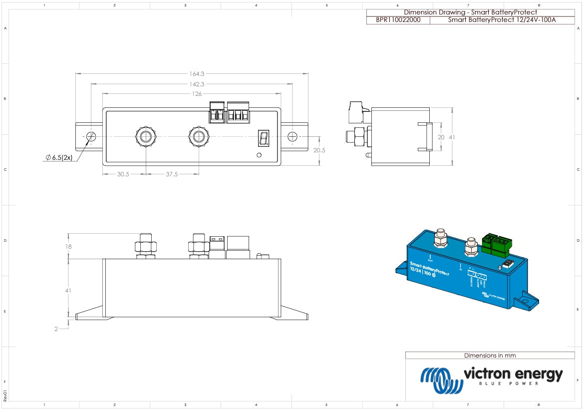 Victron Smart BatteryProtect 12/24V-100A Bluetooth Low Voltage Disconnect