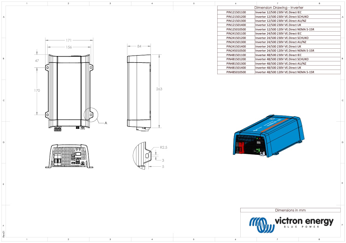 Victron 24V 500VA Phoenix Inverter 24/500 VE.Direct AU/NZ