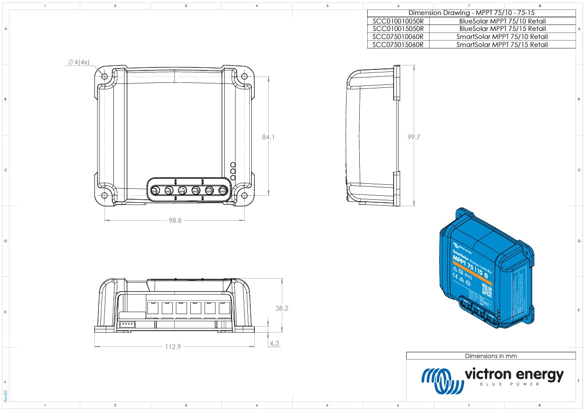 Victron 12/24V 10A BlueSolar MPPT 75/10 Non-Bluetooth Solar Charge Controller