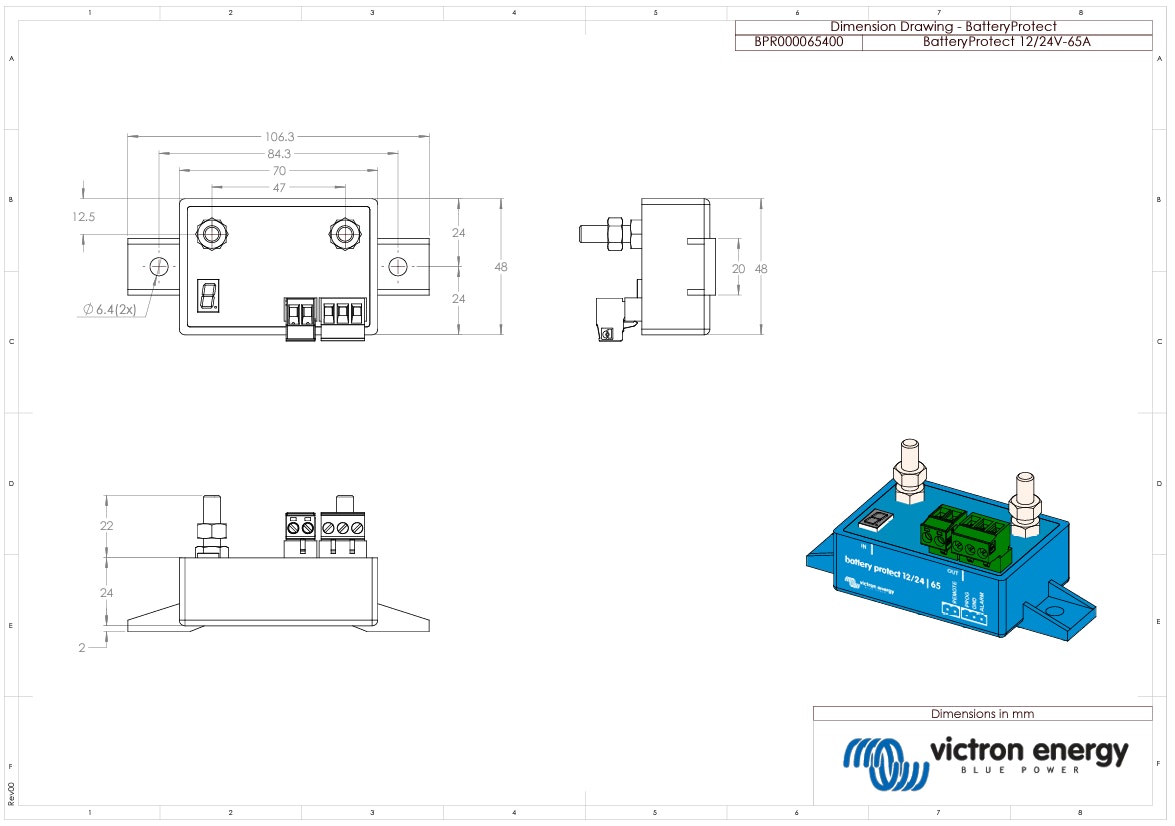 Victron Battery Protect 12/24V-65A Low Voltage Disconnect