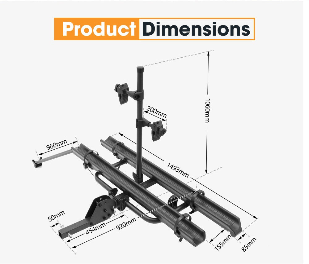 SAN HIMA Bicycle Carrier 2 E-Bike Rack Bike Car Rack 2" Hitch Mount Steel 4x4