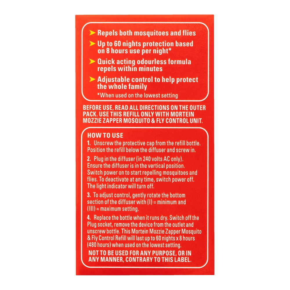 2x Mortein 45ml Mosquito & Fly Control Refill Odourless for Mozzie Zapper/Killer