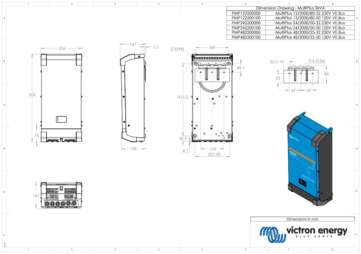 Victron 24V 2000VA MultiPlus 24/2000/50-32 Inverter/Charger