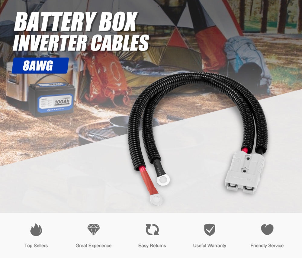 Atem Power 50A Anderson Style Plug to Lugs for Battery Connection 8AWG Wiring