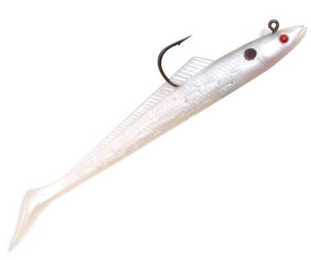 3 Pack of 6 Inch Rigged Tsunami Tazer Swim Bait Soft Plastic Lures - Pearl