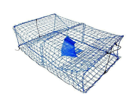 Wilson Heavy Duty Rectangular Crab Trap - 2 Entry - Blue Mesh Crab Pots