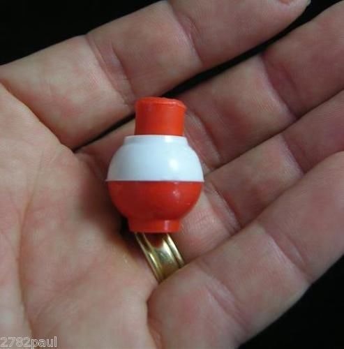 4 X 3/4 Inch Red and White Push Button Fishing Floats