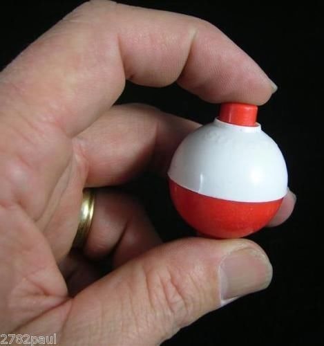 4 X 1 1/4 Inch Red and White Push Button Fishing Floats