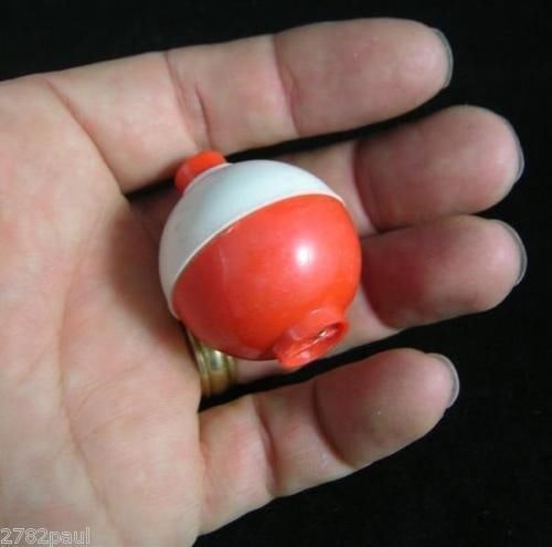 4 X 1 1/4 Inch Red and White Push Button Fishing Floats