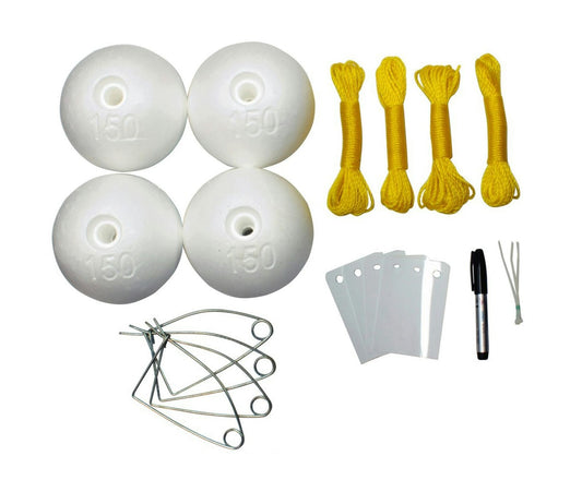 Wilson Crab Pot Accessories Kit - 4 Poly Floats,4 Clips,4 Id Tags,4 Ropes,1 Pen