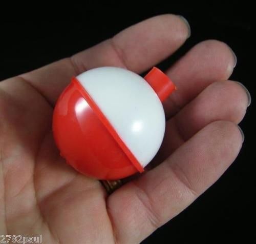 4 X 1 1/2 Inch Red and White Push Button Fishing Floats