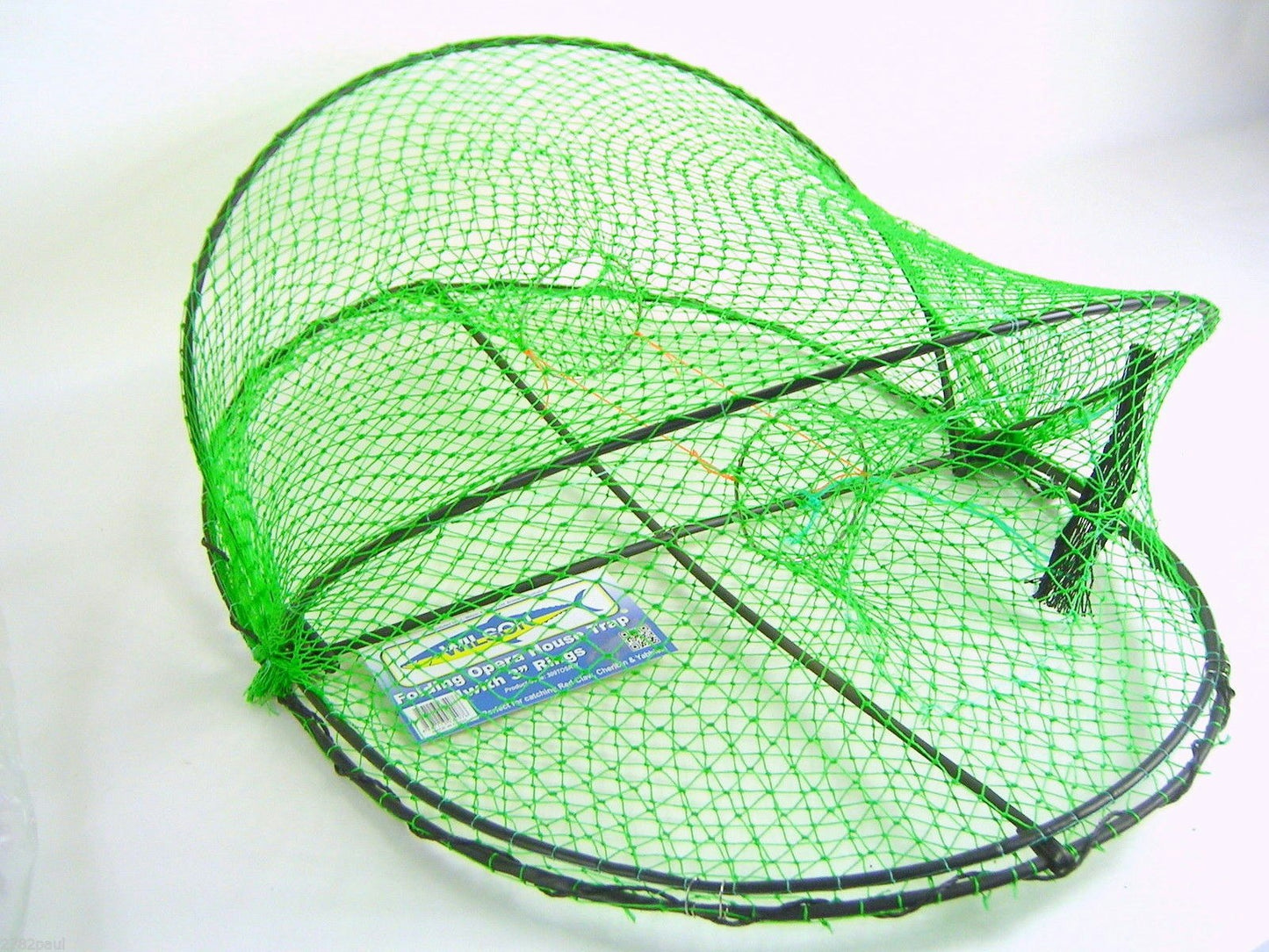 2 X Wilson Folding Opera House Traps-Two Pack-Green Yabbie Net-3 Inch Entry Rings