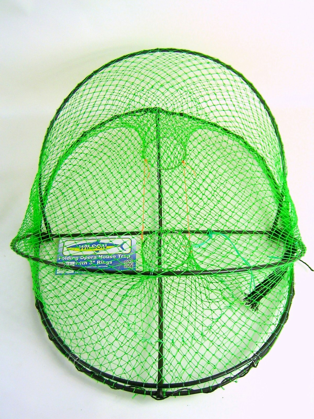 4 X Wilson Folding Opera House Traps-Four Pack-Green Yabbie Net-75mm Rings