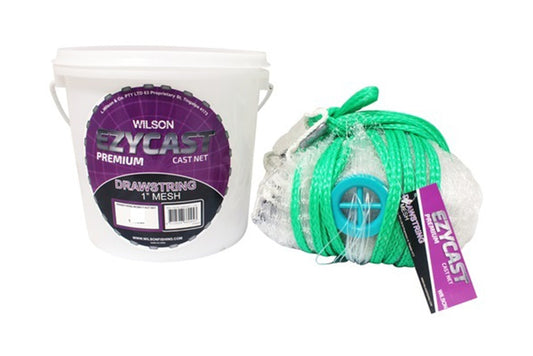 Wilson EZYCAST Mono Drawstring Cast Net with 1 Inch Mesh Size