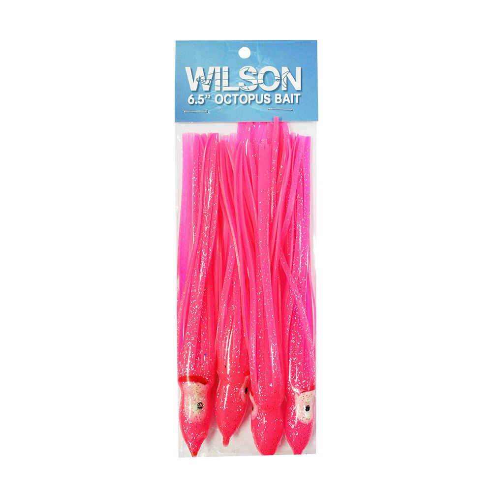 4 Pack of Wilson 7 Inch Vinyl Octopus Squid Skirts - Squid Tails-Trolling Skirts