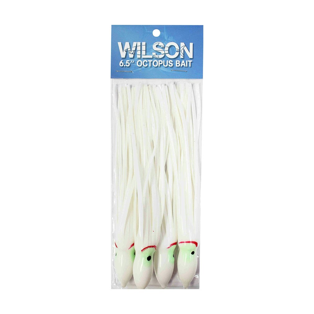 4 Pack of Wilson 7 Inch Vinyl Octopus Squid Skirts - Squid Tails-Trolling Skirts