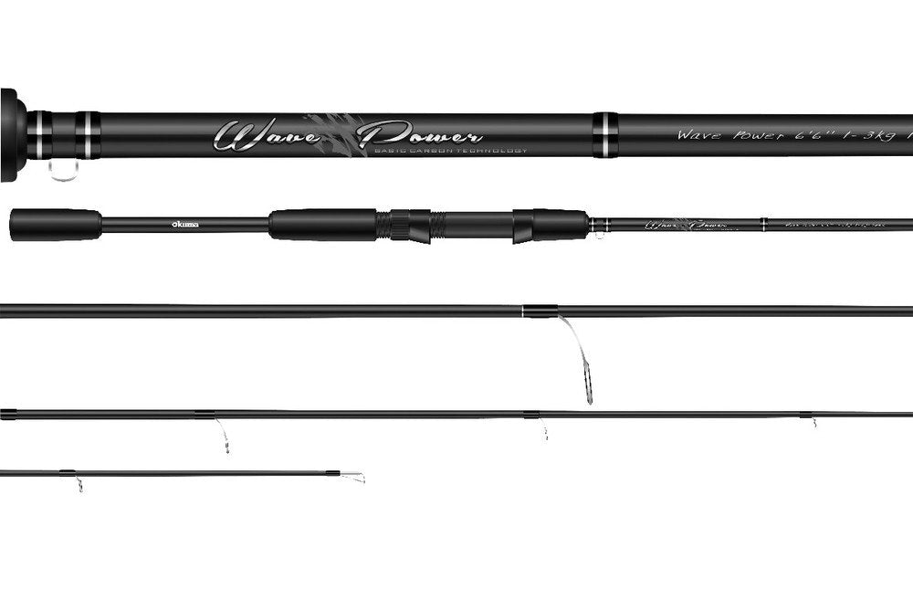 6'6 Okuma Wave Power 1-3kg Spin Rod - 2 Piece Spinning Fishing Rod