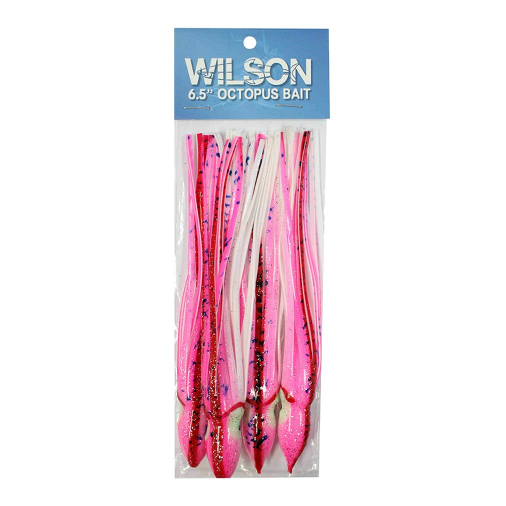 4 Pack of Wilson 6.5 Inch Vinyl Octopus Squid Skirts-Squid Tails-Trolling Skirts