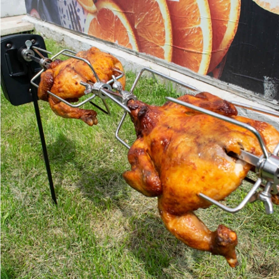 Outdoor Central Two Stand 80cm Lightweight Battery Operated Camping Rotisserie