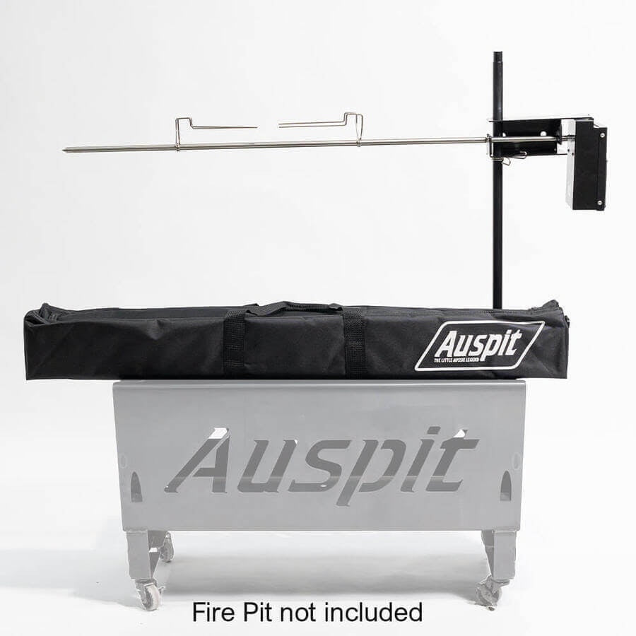 Auspit Original Compact Portable Spit Rotisserie Package (Firepit Not Included)