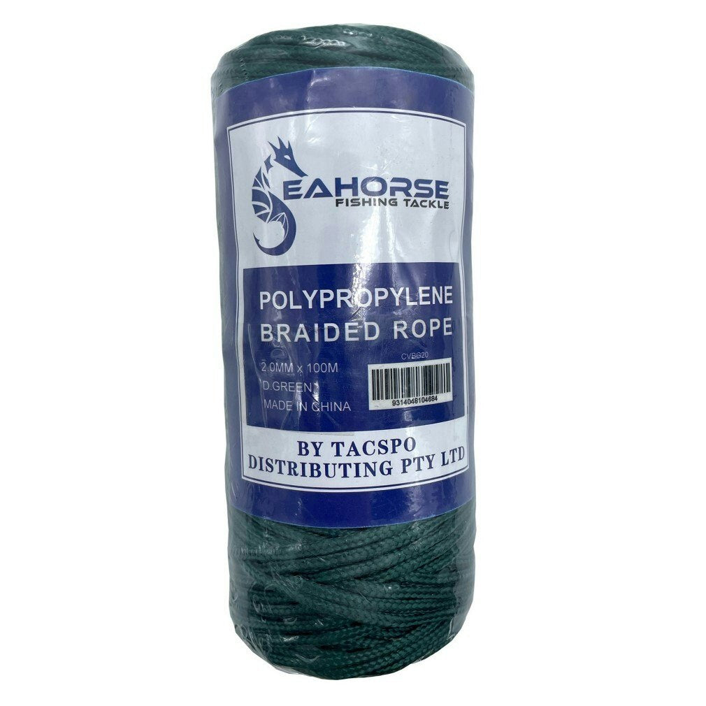 100m Roll of Seahorse 2.0mm Braided Nylon VB Cord-Dark Green Venetian Blind Cord