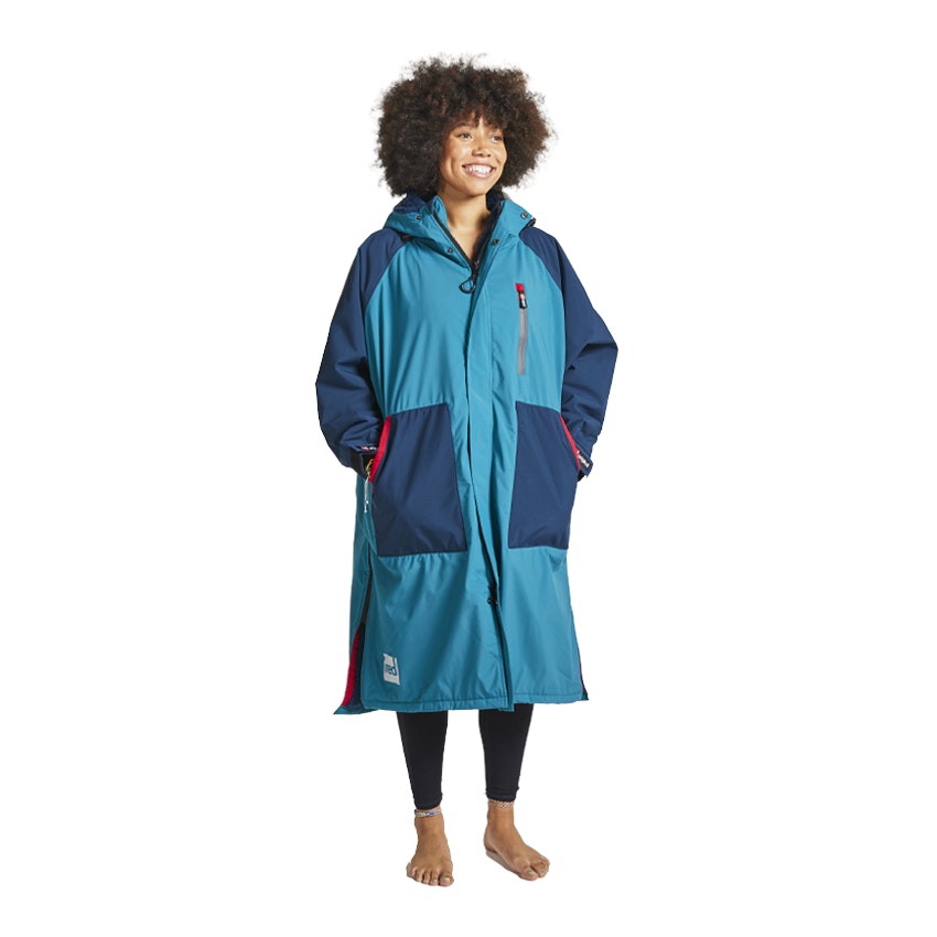 Women's Long Sleeve Recovered Pro Change Robe EVO - Teal / Navy