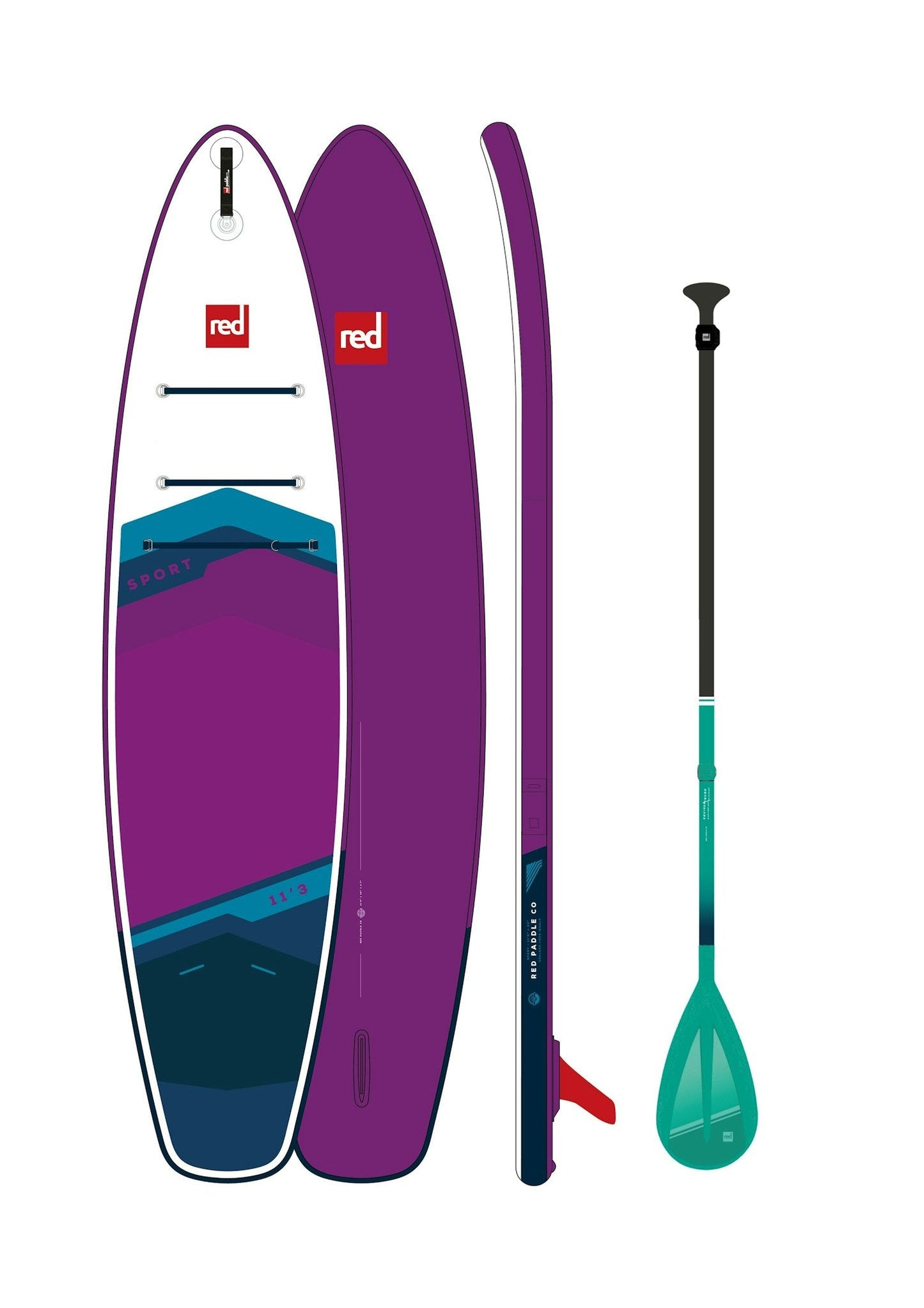 11'3" Sport Purple MSL Inflatable Paddle Board Package