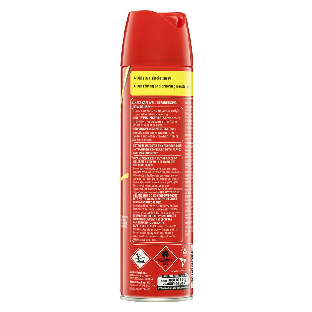 2x Mortein 300g Fast Knockdown Multi Insect Killer Spray Cockroach/Mosquitoes