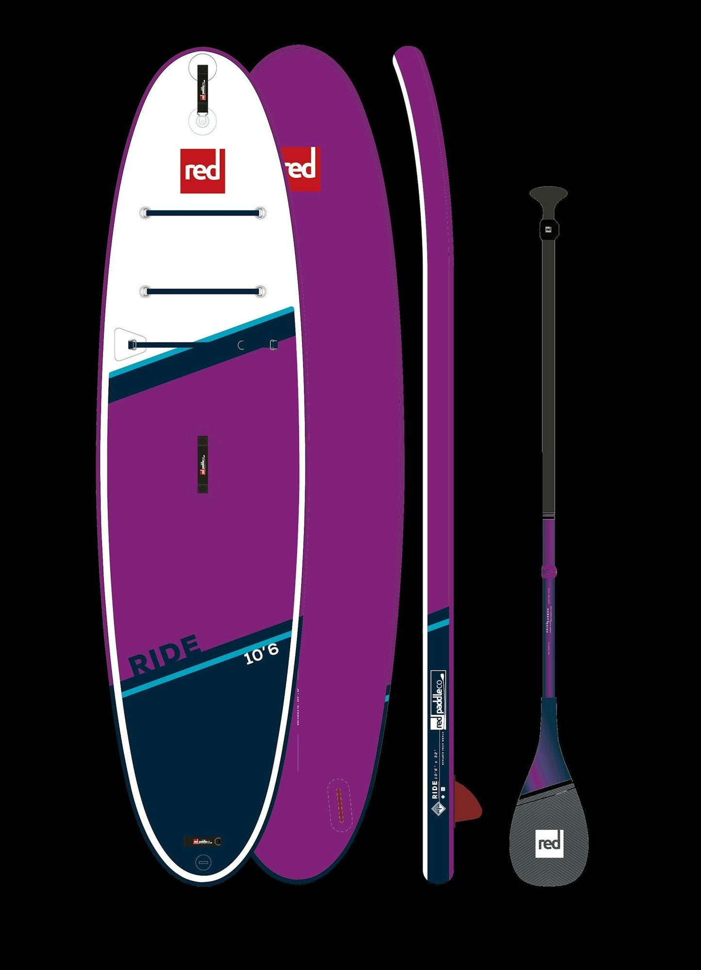 10'6 Ride Purple Inflatable Paddle Board Package