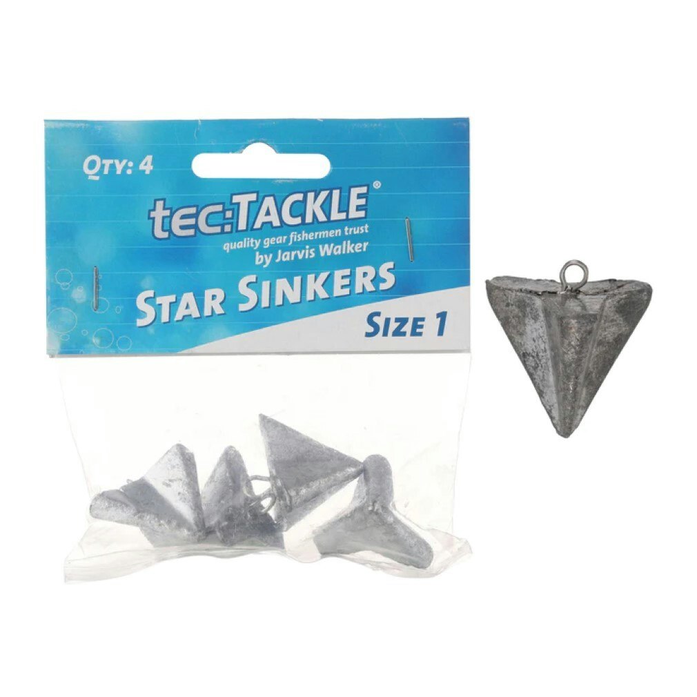 4 Pack of Jarvis Walker Size 1 Star Sinkers