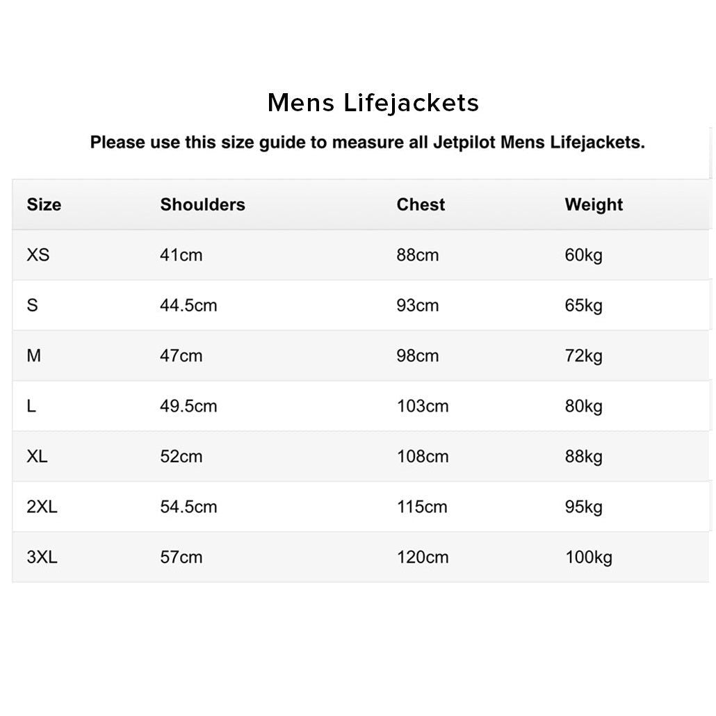 Jetpilot Hyperflex JA21148 Men's Front Entry L50S PFD Vest - Black Sizes S-3XL