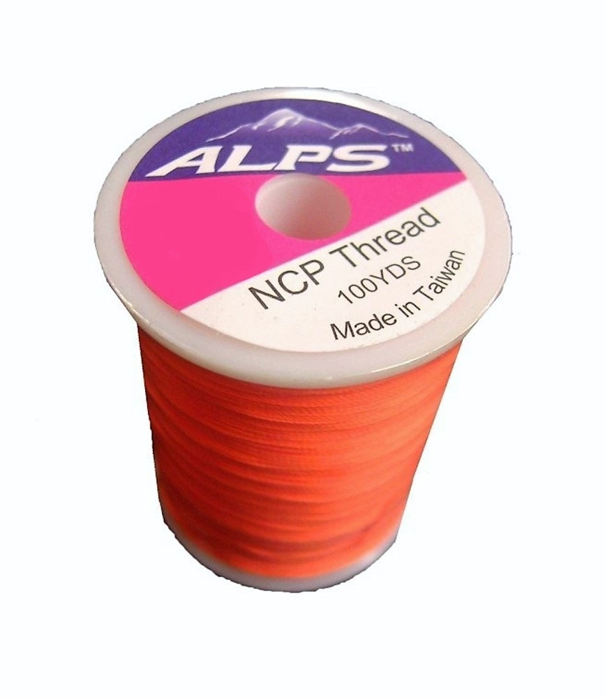 Alps 100yds of Lumin Orange Rod Wrapping Thread - Size A (0.15mm) Rod Binding Cotton