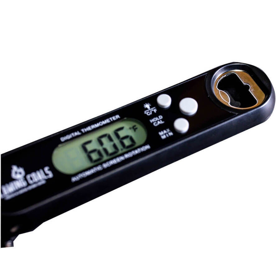Flaming Coals Digital Instant Read BBQ Thermometer with 240 Deg Rotation Probe