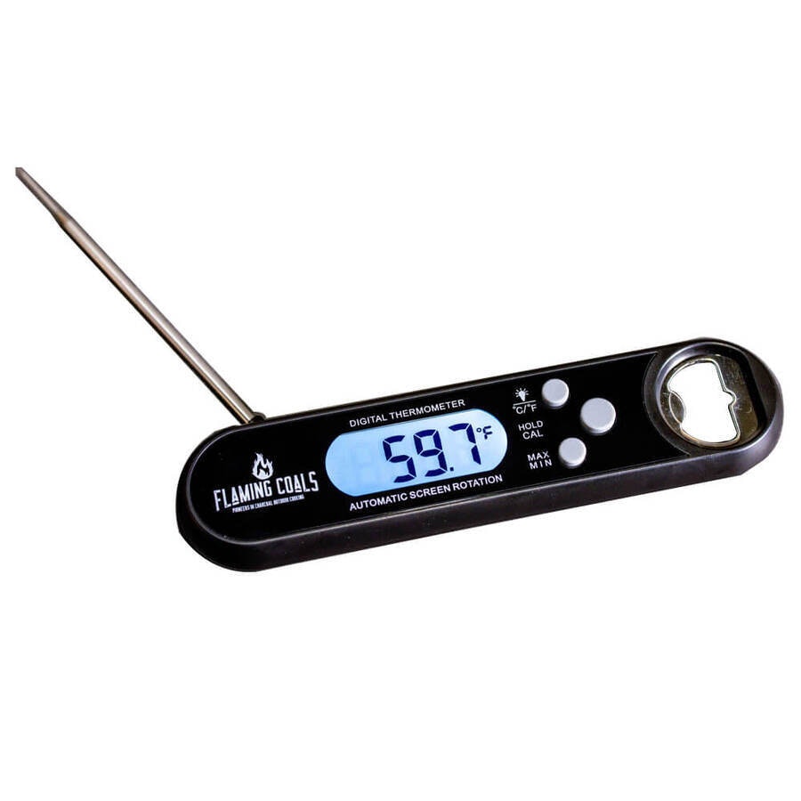 Flaming Coals Digital Instant Read BBQ Thermometer with 240 Deg Rotation Probe