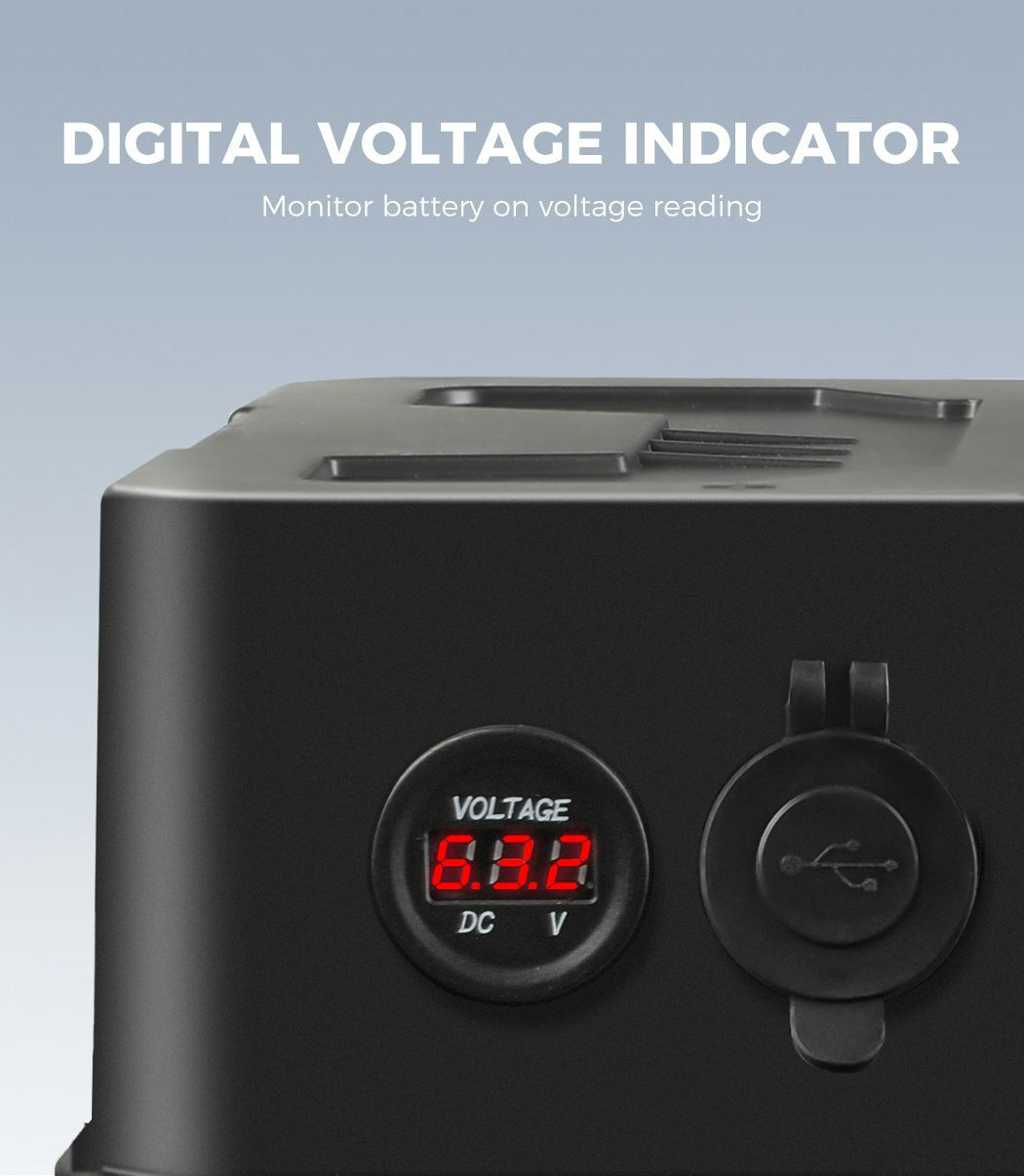 AGM Battery Deep Cycle 170Ah with 12V Battery Box Anderson Plug USB LED Light