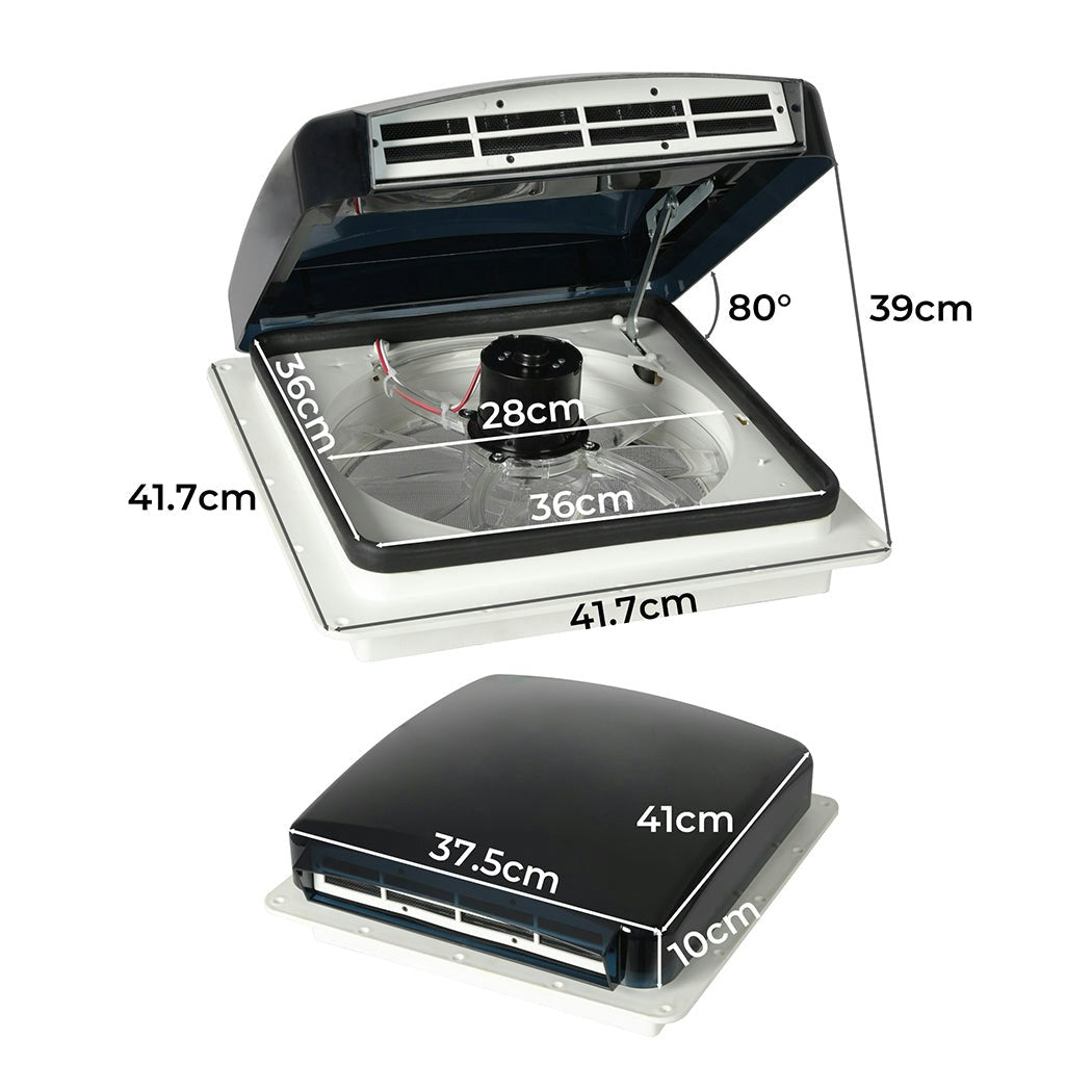 Manan Caravan Air Vent 12V Shower Kithcen Roof Hatch with Fan All Weather Use